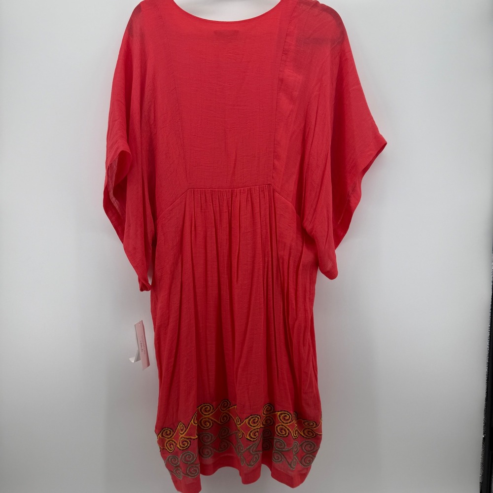 Signature by Robbie Bee Coral Embroidered Boho Kaftan Tunic‎ Dress Womens XL NEW - Picture 7 of 8